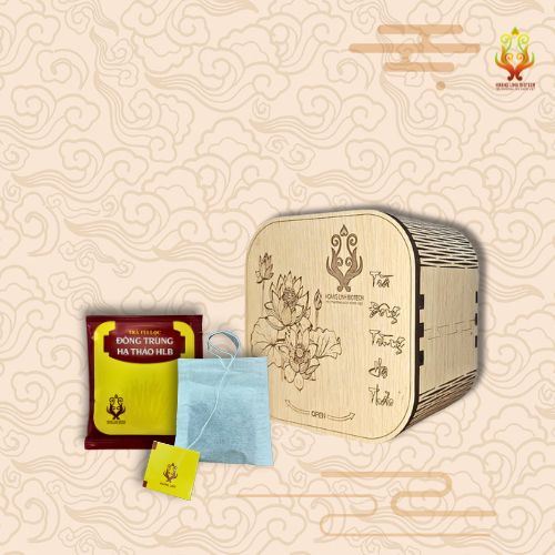 Trà túi lọc Đông Trùng Hạ Thảo Hộp Gỗ (20 gói) - Hình 1